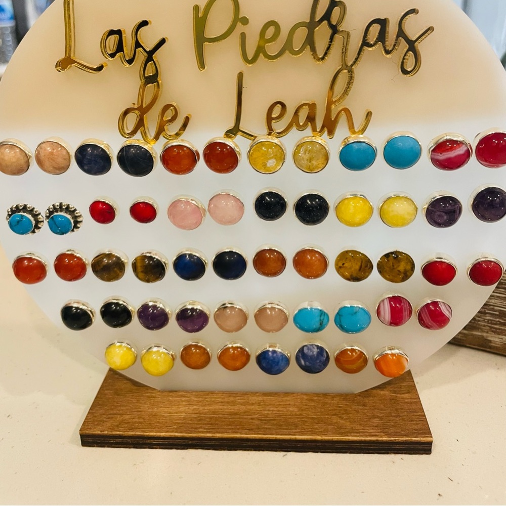 Beautiful sterling silver earrings with natural stones.